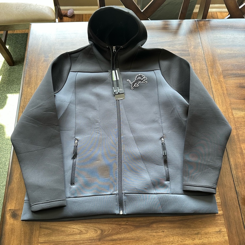 NEW Women’s Antigua Detroit Lions NFL Charcoal and Black Performance Jacket 2XL